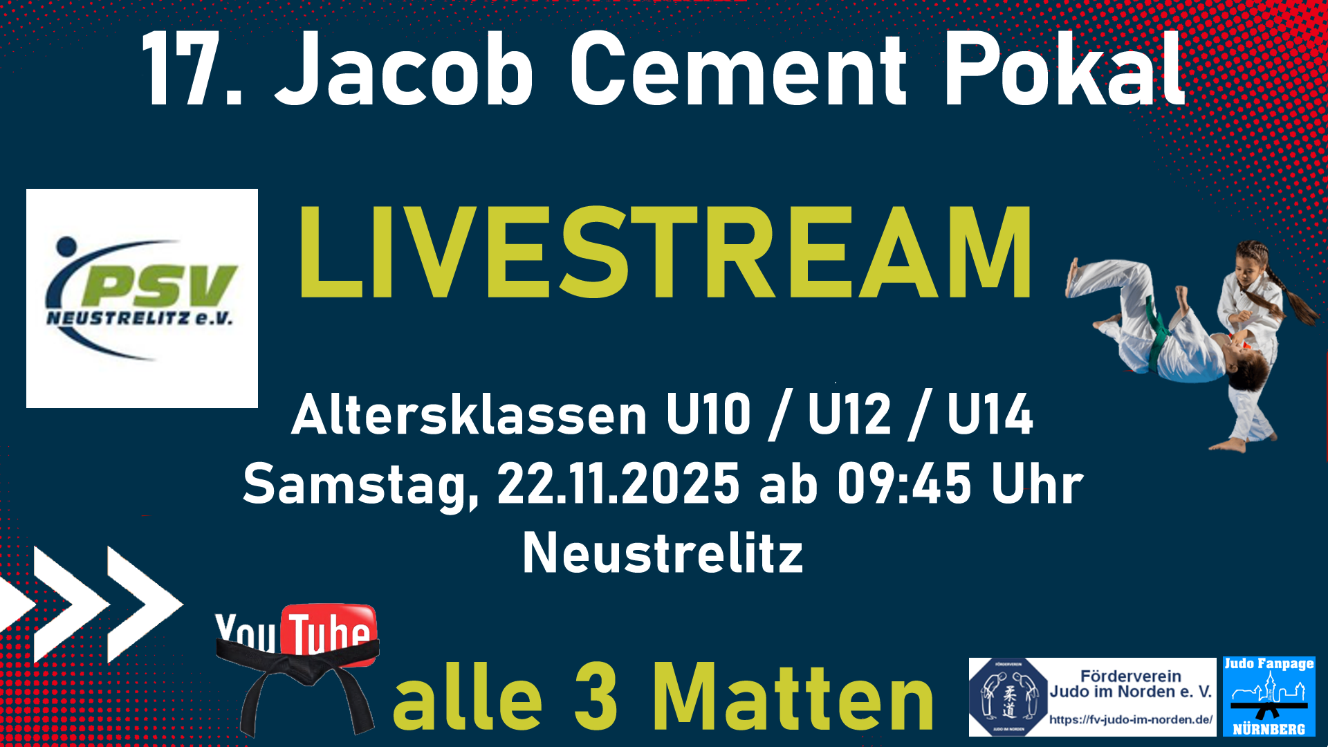 Header - 17. Neustrelitzer Judoturnier um den Jacob Cement Pokal
